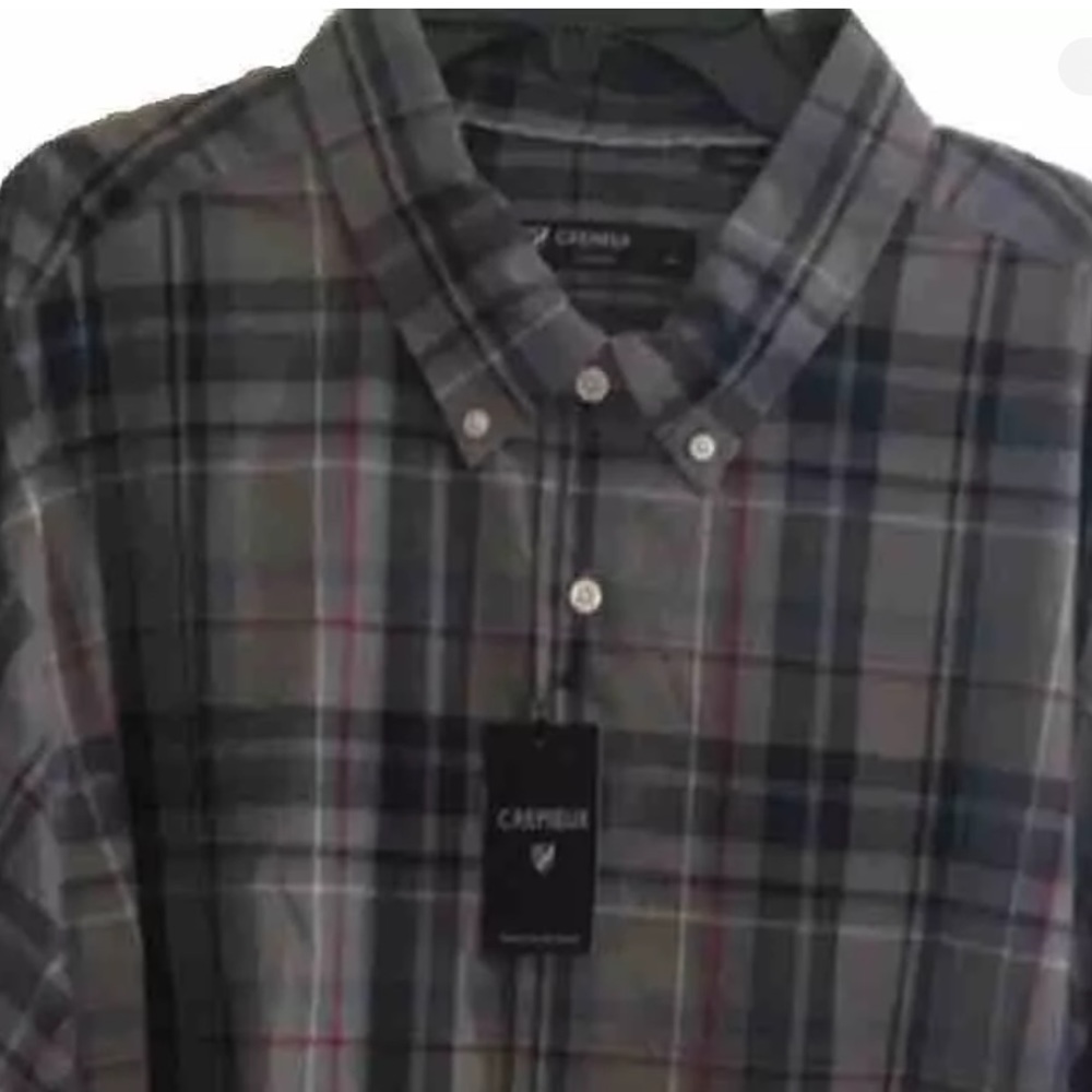 Cremieux Men’s Grey Green Blue Red Plaid Long Sleeve XXL Button Down Shirt